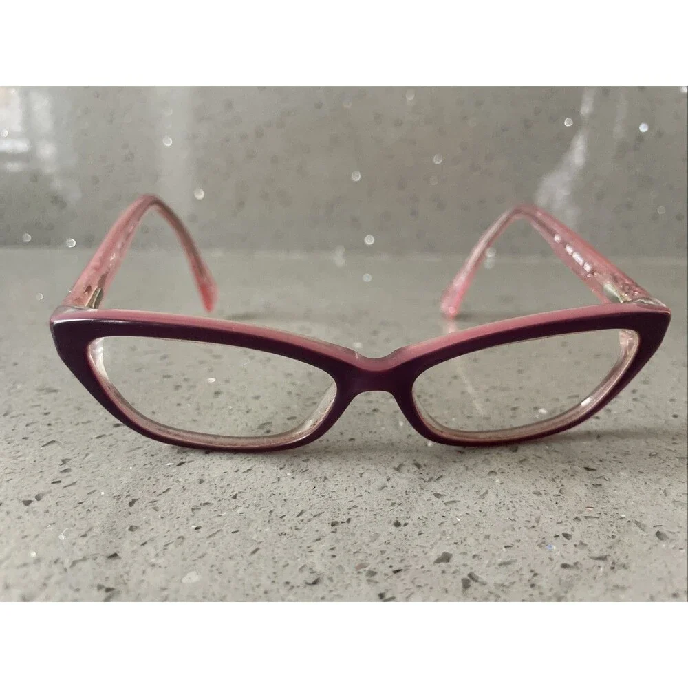 Disney Kids Eyeglasses Frames ONLY 3E 1443 Purple Pink Glitter Sparkle 48-13-130